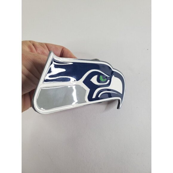 Seattle Seahawks Belt Buckle Pewter‎ Enamel Logo Official NFL Football Vintage - Picture 6 of 6